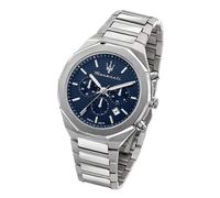 Maserati Stile Chronographe Homme Montre-Bracelet Émail Bleu 100 m