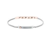 Maserati Titanium Bracelet Homme Chaîne | Acier, Couleur Argent, Or Rose, Taille 19 + 3 cm, Diamant de Laboratoire, EF, VS, JM426AXF04