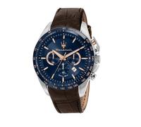 Maserati Traguardo Montre Homme Chronographe Quartz 45 mm Bleu Cuir - Éd. Limitée R8871612037