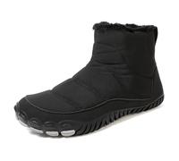 masfaeck Bottes de neige chaudes et moelleuses unisexes, bottes d'hiver imperméables for hommes, chaussures de randonnée moelleuses, bottines, chaussures décontractées mi-mollet à enfiler(Black,47)