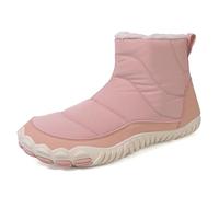 masfaeck Bottes de neige chaudes et moelleuses unisexes, bottes d'hiver imperméables for hommes, chaussures de randonnée moelleuses, bottines, chaussures décontractées mi-mollet à enfiler(Pink,36)