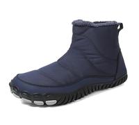 masfaeck Bottes de neige chaudes et moelleuses unisexes, bottes d'hiver imperméables for hommes, chaussures de randonnée moelleuses, bottines, chaussures décontractées mi-mollet à enfiler(Blue,45)