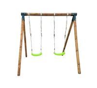 | MASGAMES | Balançoire double KABA | Corner droit | Structure compacte | Bois traité pour extérieur | (2 sièges plats)