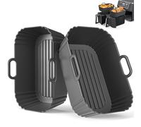 Masgarlan Moule Silicone Air Fryer 2 Paquet pour Ninja Foodi Max Dual Zone AF300EU AF400EU AF200EU, Cookwise, Panana, Kenwood pour Modèles 7,6L 8,5L et 9,5L, Réutilisable Plat Airfryer Accessoire