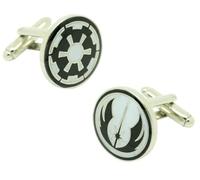 MasGemelos - Boutons de manchette Ordre Jedi & Empire Galactique Star Wars Cufflinks, estandar, Acier inoxydable, Rhodium