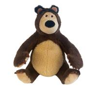 Masha e Orso Peluche ours assis doux personnage de collection inspiré série TV - hauteur 18 cm - couleur marron