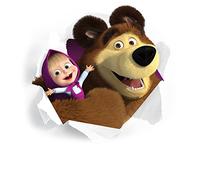 Masha et l'ours bris?s Stickers muraux Art mural Stickers Enfants Chambre ? coucher Sticker mural gar?ons filles Taille?: 55?cm x 55?cm