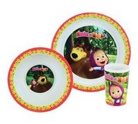 MASHA ET MICHKA - Ensemble repas (assiette, bol, verre) multicolore G