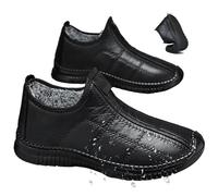MASHANGGOU Bottes de neige imperméables pour homme - Antidérapantes - Avec support orthopédique - Doublure en polaire chaude - Pour l'extérieur par temps froid, Noir , 44 EU