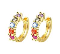 Mashaouyo Elegant Brilliance: Colorful Earrings Ear Clips Perfect Combination Of Modern Fashion And Classic Beauty Brighten Your Every Day Stylo Outil Perceuse Bijoux (GD2-a, A)