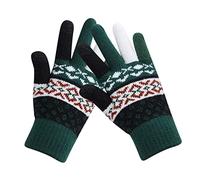 Mashaouyo Gants tricotés chauds pour femmes et hommes, moufles d'hiver pour garder au chaud, épissure imprimée, tricot, golf, équitation, conduite avec gants en peluche pour femme par temps froid