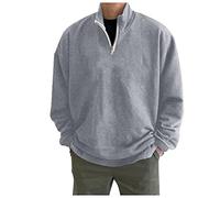 Mashaouyo Pull de travail pour homme - Pull à capuche ample en coton pour homme - Vêtements de sport pour femme - Tunique longue à manches courtes pour femme - Haut de gym d'hiver confortable, gris
