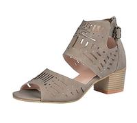 Mashaouyo Sandales d'été pour femme - Bouche de poisson - Bout ouvert - Sandales à talons hauts - Grandes tailles - Mode - Sandales semi-fermées - Respirantes et à séchage rapide - Légères, kaki, 42