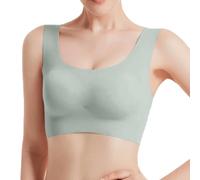 Mashaouyo Soutien-gorge de sport respirant sans armatures pour femme - Couverture complète - Soutien-gorge doux - Soutien-gorge sans armatures - Confortable - Sans couture - Grande taille - Haut court