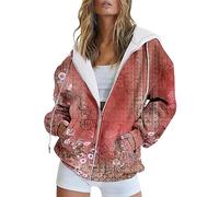 Mashaouyo Sweat à capuche zippé pour femme - Sweat à capuche zippé pour femme - Pull à manches longues surdimensionné pour femme - Veste de sport décontractée et confortable, p, M