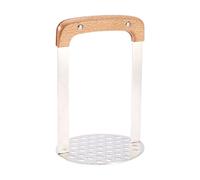 Mashed Potato Masher,11x11x16cm Stainless Steel Potato Hand Smasher - Ergonomic Bean Smasher Tool, Multiscenario Potatos Press With Wooden Handle For Potatoes, Avocados, Beans, Fruit & Vegetables