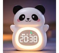 MASHI Réveil panda, réveil d'entraînement au sommeil avec soleil et lune, machine à son de sommeil, veilleuses, réveil pour enfants, idées pour enfants (panda)
