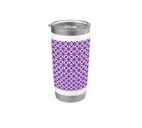 Mashrabiya Motif géométrique découpé Violet Gobelet isotherme en acier inoxydable double paroi