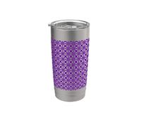 Mashrabiya Motif géométrique découpé Violet Gobelet isotherme en acier inoxydable double paroi