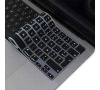 MasiBloom Protection de clavier pour MacBook Pro 14" (M5) Puce A3434 2025 - Protection de clavier - Accessoire (silicone noir français)