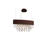 Masiero Ola S2 OV 50 Pendelleuchte, bronze mat, verre de couleurs chaudes