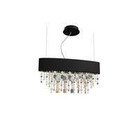 Masiero Ola S2 OV 50 Pendelleuchte, noir, verre gris fumé