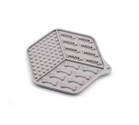 Masilic Tapis À Lécher en Silicone pour Chien, Hex, 18,5x15,5cm, Gris