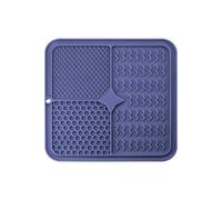 Masilic Tapis À Lécher pour Chien en Silicone, Geo, 21x21 cm, Navy | Pour Chiot Chat, Slow Feeder Avec Ventouses, Tapis D'alimentation Antidérapant Soulage L'anxiété Et Facile À Nettoyer