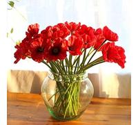 MASINIES Lot de 12 coquelicots artificiels en soie au toucher réaliste en latex PU pour décoration de fête de mariage, vacances, bouquet de mariée, décoration de fête à la maison