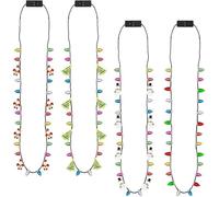 MASINIES Lot de 4 colliers lumineux de Noël avec inscription « Santa Candy Cane », taille unique, Plastique, Pas de gemme