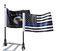 MASION Lot de 2 drapeaux américains de moto Land of the Free Because of Brave Flag pour Harley Davidson Honda 750 Shadow Goldwing Yamaha Noir Pour porte-bagages 1/2 moto