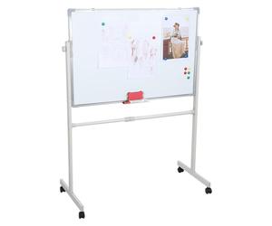 Masiunoz Tableau Blanc Roulant réglable en Hauteur avec Support, Panneau d'effacement à Sec magnétique Portable sur Les Roues, Double Face, Comprend 5 marqueurs, 12 aimants et Effacer, pour Le bur