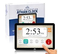 Masjidal 10-14 Pouces Horloge Tablette Azan, Cadre Athan, Horloge Athan, Next Gen, synchronisation avec la mosquée, Mur - mosquée numérique, Musulman, décoratif - Noir