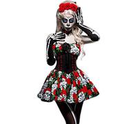 Mask Paradise Atixo Day of the Dead Kit complet - Noir/rouge/blanc, Taille Atixo : XL