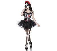 Mask Paradise Costume de squelette sexy pour femme - 4 pièces - Costume d'horreur d'Halloween