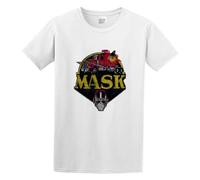 Mask Vintage Logo Unisex Crew Neck Cotton Tee Men's Short-Sleeve T-Shirts White L