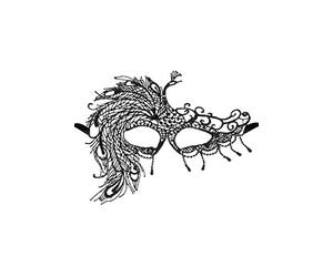 Maskarade Loup Brodé Noir Asymétrique à Débordement