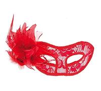 Maskarade Masque Loup Traviata Noir Fine Dentelle/Rose Résille