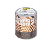 Masking Tape 4 rouleaux formes géométriques cuivrées 15 mm 5 m