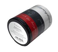Masking tape - 4 rubans adhésif - Blanc/Gris/Rouge/Noir - Pour aquarelle - Imperméable - 4 tailles