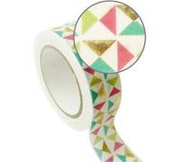 Masking Tape doré 1,5 cm x 10 m - Gros triangles multicolores Doré