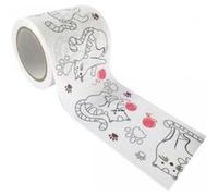 Masking tape large à colorier - Chats 4,6 cm x 5 m Blanc
