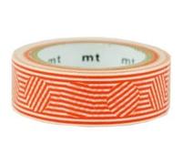 Masking Tape - Lignes et cercles orange - 15 mm x 7 m G