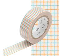 Masking Tape Mt 1,5 Cm Quadrillage Bleu Et Orange