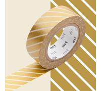 Masking Tape Mt 1,5 Cm Rayé Or Et Blanc
