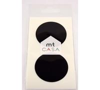 Masking Tape Mt Casa Seal Sticker Rond En Washi Noir - Black - Masking Tape (Mt)