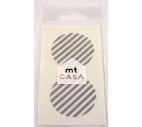 Masking Tape Mt Casa Seal Sticker Rond En Washi Rayé Argent