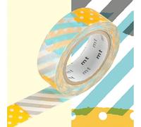 Masking Tape Mt Deco Tsugihagi H - Papier Adhésif À Base De Fibres Végétales Bleu/Gris/Orange 1000 X 1,5 Cm