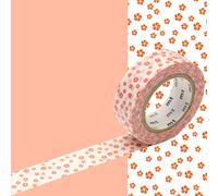 Masking Tape Mt Fleurs Rouge Fond Blanc - Neijiriume Shu