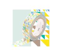 Masking tape - MT - Motif triangles bleu - Autocollant - Repositionnable - Papier washi